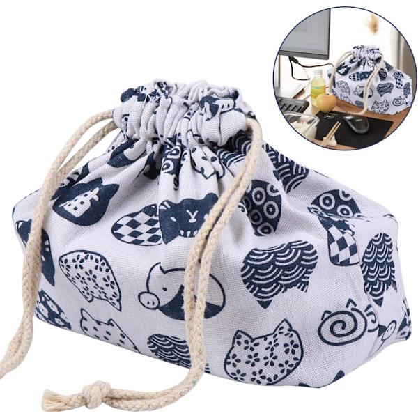 1 kpl Lounaslaukku Vedenpitävä Eristetty Lounaslaukku Kannettava Lounasrasia Japanilaistyylinen