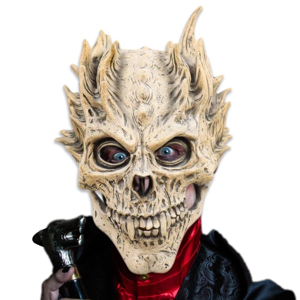 Halloween Dödskalle Huvudbonader Andningsbar latex Heltäckande cover Skeleton Warrior Skrämmande kostymtillbehör Cosplay rekvisita
