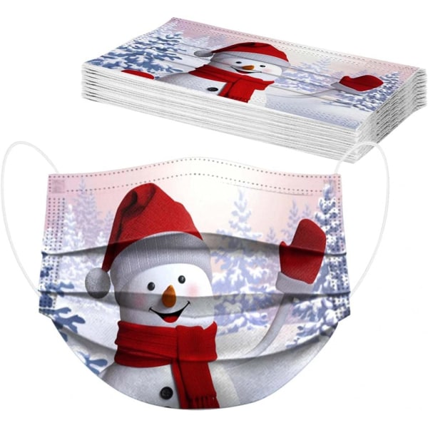50 stycken julansiktsmask_engångsskydd för vuxna Nonwove