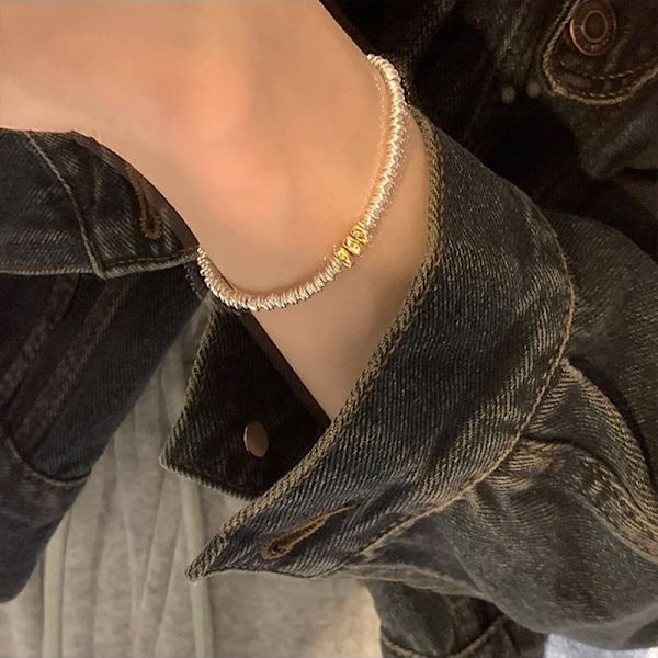 Högkvalitativt armband i guld och silverfärg, enkelt
