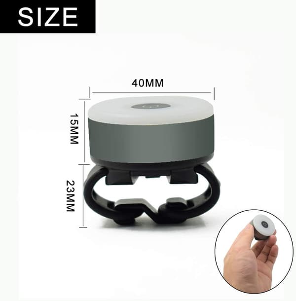 Sykkel Baklys, USB Oppladbart LED Vanntett Varsellys 5 Moduser Baklys (Grå) Gray