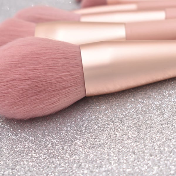 12-delt pink makeup børstesæt