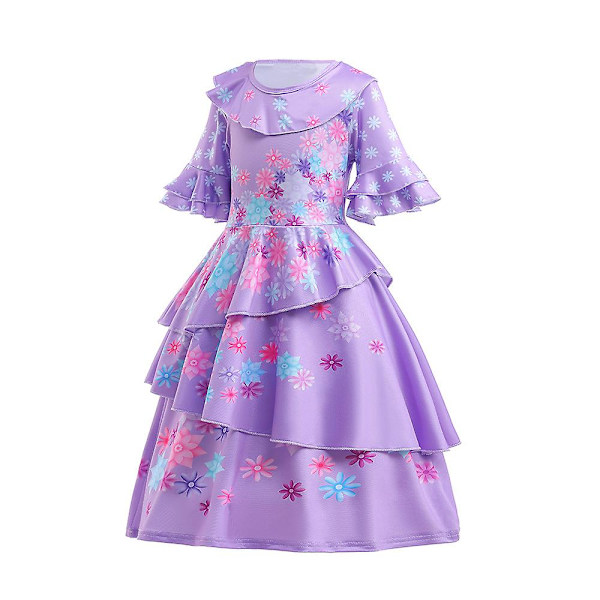 Lasten Encanto-tyttöjen mekko Encanto-asu sopii 3-10-vuotiaille (130 cm)