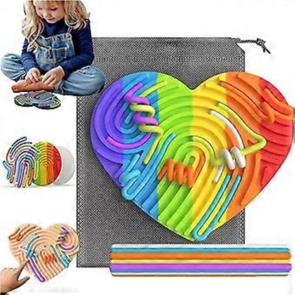 Yoyocats Sensorisk Tavle, Yoyo Cats Sensorisk Aktivitetstavle, Silikon Fidget Leke Heart green