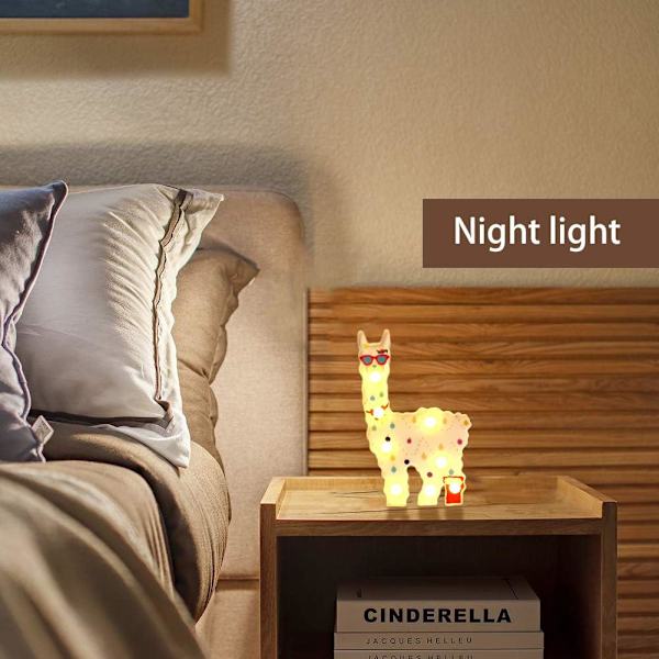 Alpaca Toys LED Natlampe Børneværelse Vægdekoration til Bogreol Stue
