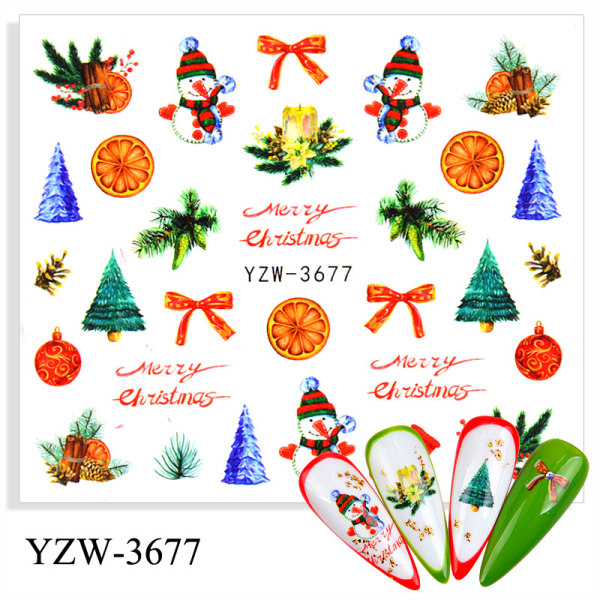 Christmas Nail Art Stickers Dekaler 20 ark självhäftande Gnome Santa