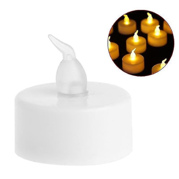 Led-stearinljus Led värmeljus flamlösa ljus Batteridriven lampa juldekor (vit)