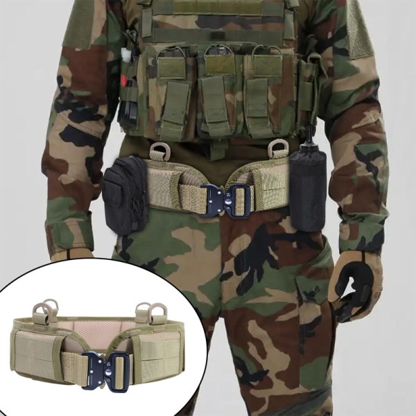 Tactical Battle Belt Set Slim Airsoft-bälte Metal Spänne Shooting Jakt