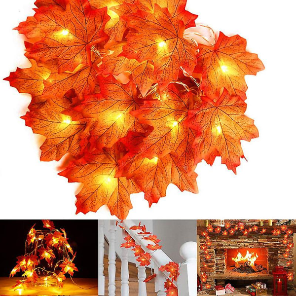 20led Maple Leaf Fairy Lights Höstgirland Höstlövgirland Höstdekoration
