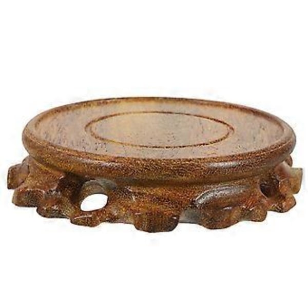 Massivt Træ Display Stand Base Piedestal Vase Display Stand Orientalsk Udskåret Træ Piedestal til Tekande