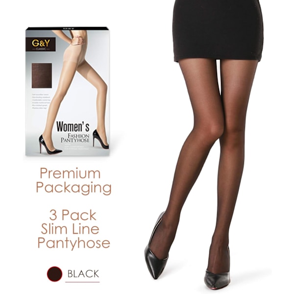 3-pack genomskinliga leggings för kvinnor - 0D Control Top Strumpbyxor w