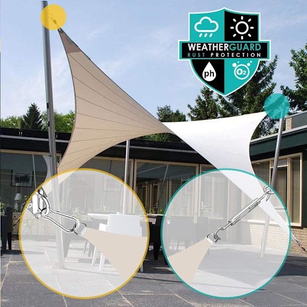 Monteringssats för skuggskydd - rostfritt stål skuggskydd för triangul
