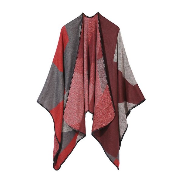 Ponchos för kvinnor Sjalar omlott överdimensionerad vinterscarf Stickad poncho Cape för damer. Varm fashionabel bärbar filthuvtröja（P337）
