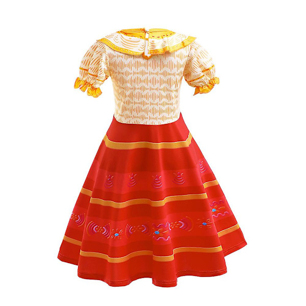 Barnekjole Encanto for jenter Encanto kostymekjole passer for 3-10 år gamle（110cm）