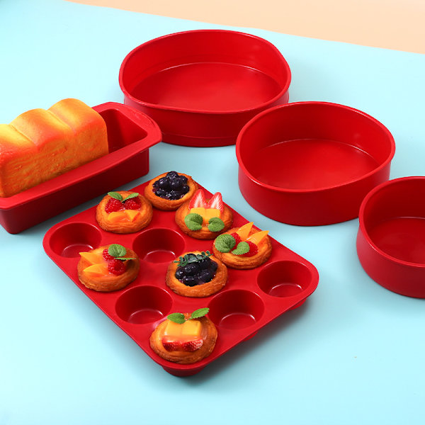 Muffinsform och brödform, femdelad bakform