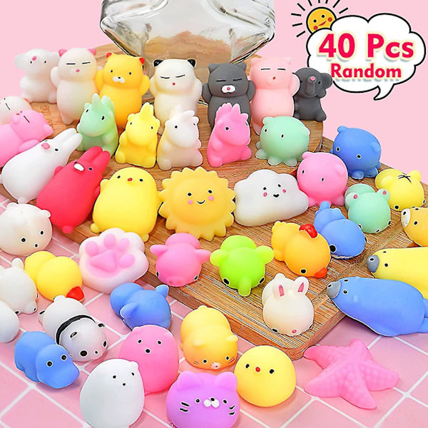 Squishies Mochi Squishy Legetøj 40stk Festartikler Til Børn Mini Squishy Kawaii Mochi Dyr Tilfældig