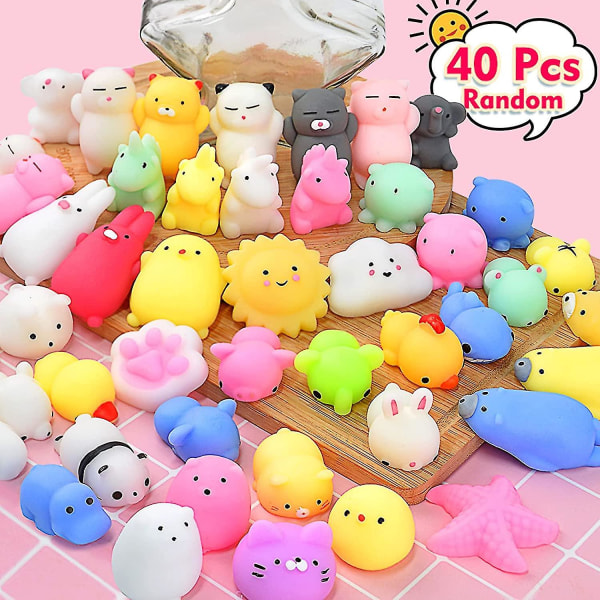 Squishies Mochi Squishy Leker 40stk Fest Favorer For Barn Mini Squishy Kawaii Mochi Dyr Tilfeldig