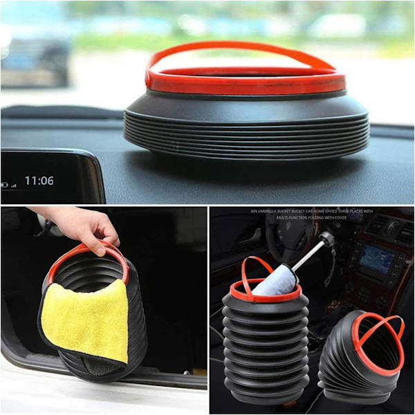 Automaattinen roskakori autoon, 4L universaali kannettava taitettava roskakori autoon,