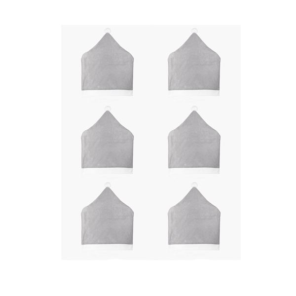 6 st julgråa stolsöverdrag i non-woven-tyg för julbordsdekoration