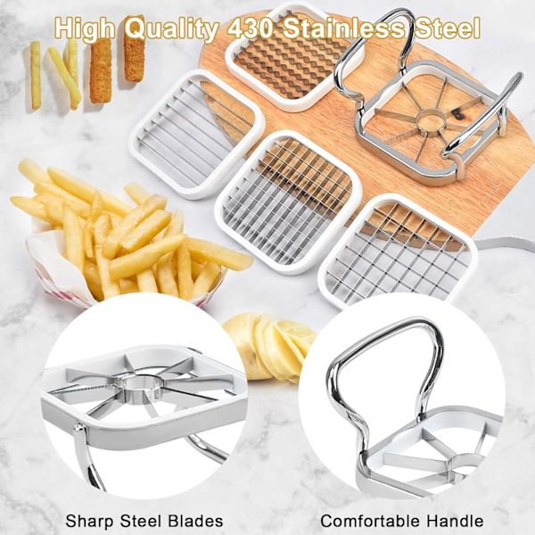 Pommes frites-skärare, potatisskärare, rostfria blad Vegeta