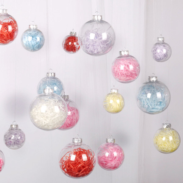 10 st Delikat transparent julgranskulor i plast