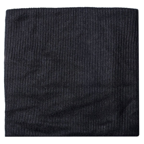Skjerf Vinter Dobbeltlags Halsvarmer Strikket Fleece Foret Sirkel Loop Vindtett Tykke Skjerf Gaver Til Kvinner Menn（Svart）