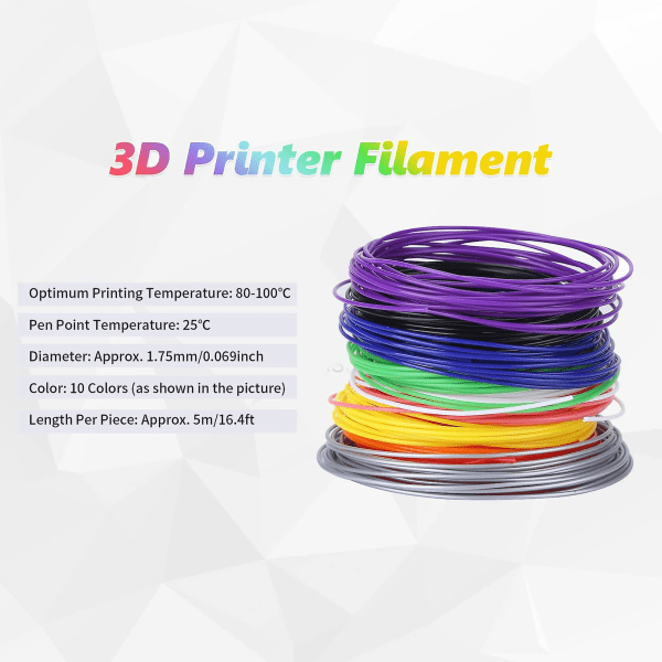 3D-printerfilament, 1,75 mm Pcl-filament 3D-pennrefill for lavtemperatur 3D-printerpenn, 5 m