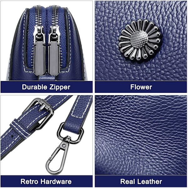 Damer Crossbody Väska Liten Mobiltelefonväska Retro Läder Crossbody
