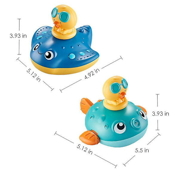 Baby Badelegetøj, Pufferfisk Elektrisk Roterende Vandsprøjt Legetøj (pufferfisk Lilla)