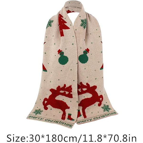 Jul Liten Hjort Halsduk Kvinna Höst och Vinter Stickad Mjuk