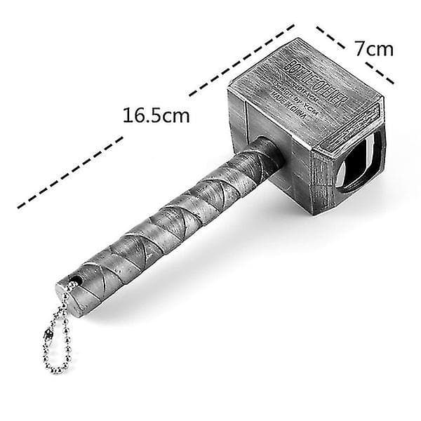 Uusi monitoiminen olutpullonavaaja pitkävartinen vasara Thor Thors Hammer olutpullonavaaja（Hopea）