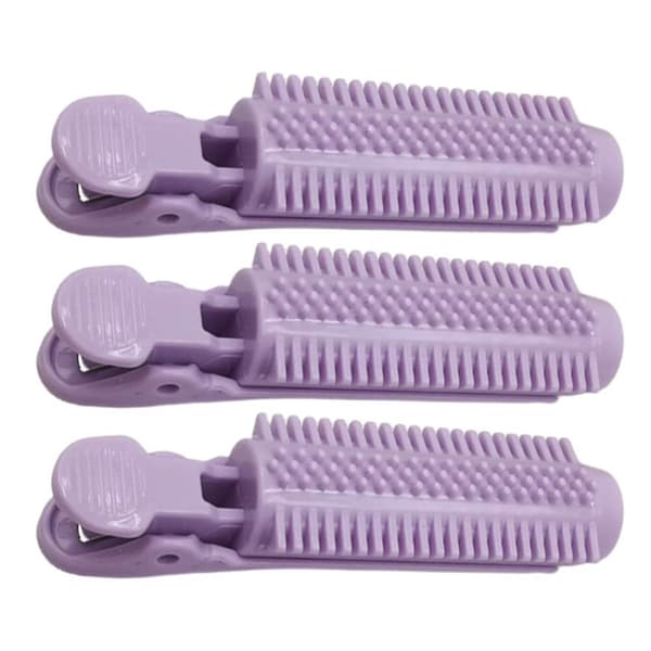 Frisyreverktøy Hårruller Hårklemme Curler Wave Fluffy 3stk Root Roller Selvgrip Tilbehør Lilla