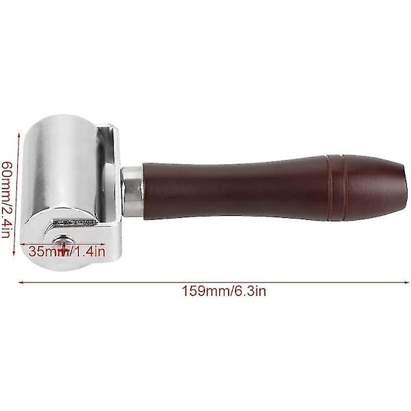 60mm Läderpressvals i Massivt Kolstål med Trähandtag, Limlaminatvalsverktyg