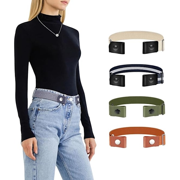 Invisible No Buckle Stretch Waist Belt（Blue+Gray）