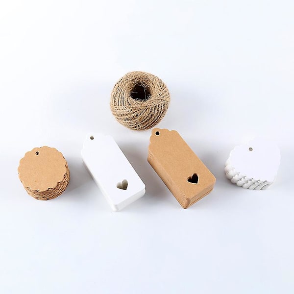 (200 st) Kraftpapper Presentlappar, Dekor för Hantverk och Bröllopsgåvor, Presentlapp, Diy-lapp och Etiketter