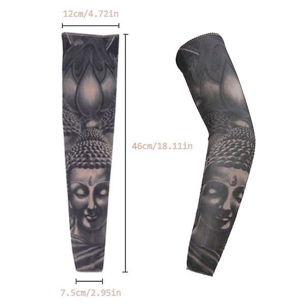 Tillfällig falsk tatuering armärm cykel basket solskydd ärm för män och kvinnor unisex mörk set