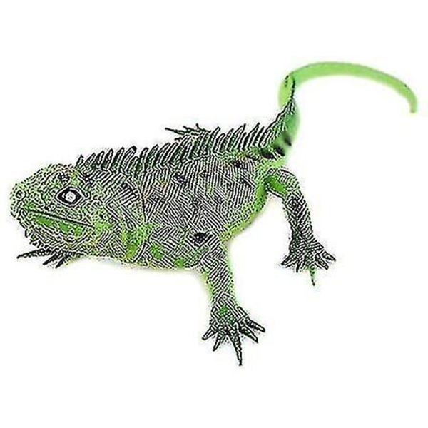 Stor grøn gummiløglemodel realistisk reptil dyr karakter legetøj utrolig skabning skægget drage