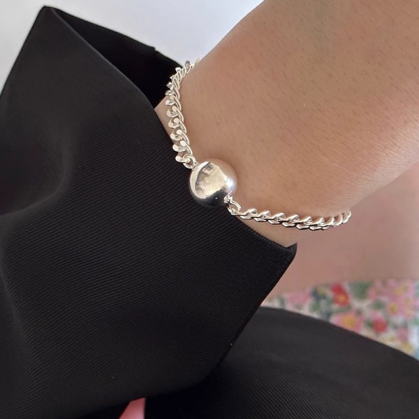 Høj kvalitet sølvkugle armbånd, enkel, julegave