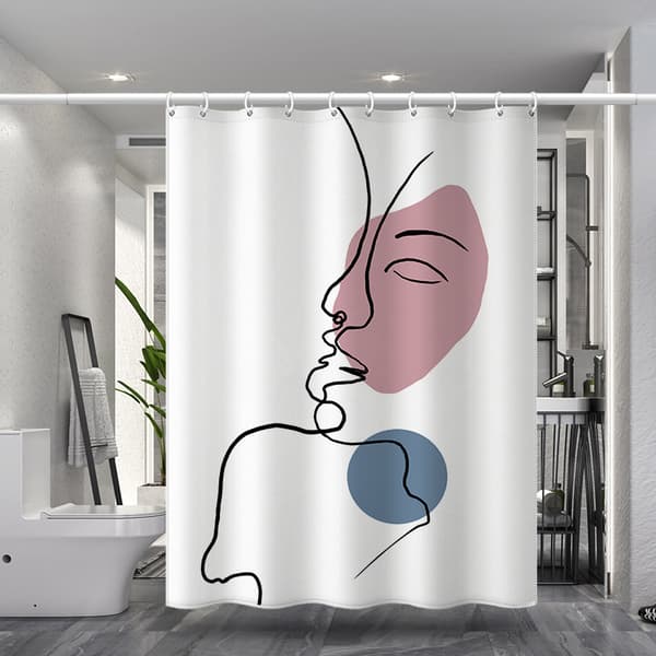 Mögelresistent duschdraperi 180x200cm, maskintvättbar tyg