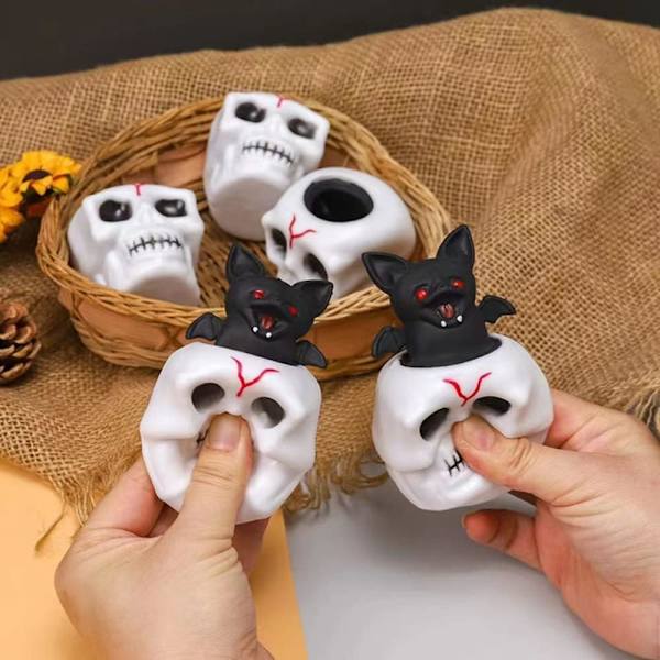 4 stk. Halloween kranie bløde legetøj søde sorte flagermus legetøj stress Reli