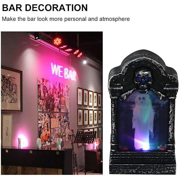 2 stk. Halloween stearinlys LED horror lampe skelet gravsten