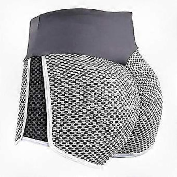 Høye midje scrunch sykkelshorts for kvinner, magekontroll og rumpe-løft design, perfekt for yoga og treningsøkter Grey XL