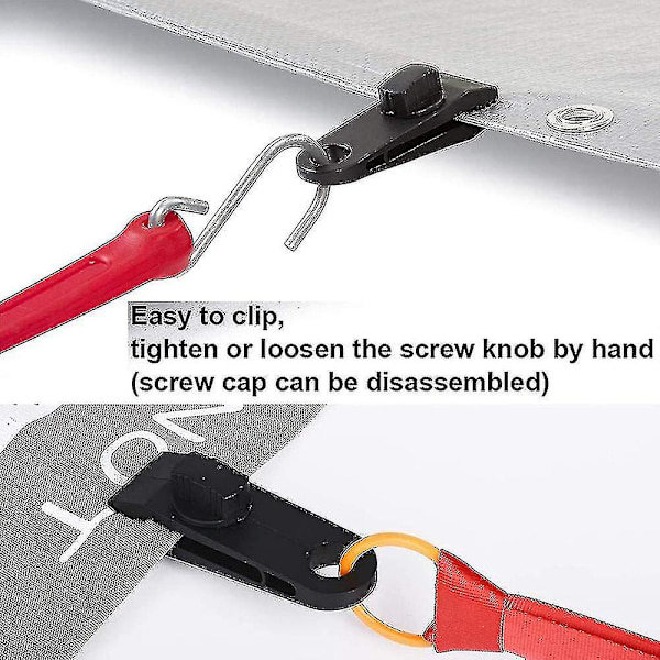 Datian presenningklämmor kraftig låsgrepp, 10-pack presenningklämmor kraftiga, tältfästen klämmor hållare, poolmarkisöverdrag bungee sladdklämma, bilöverdrag klämma