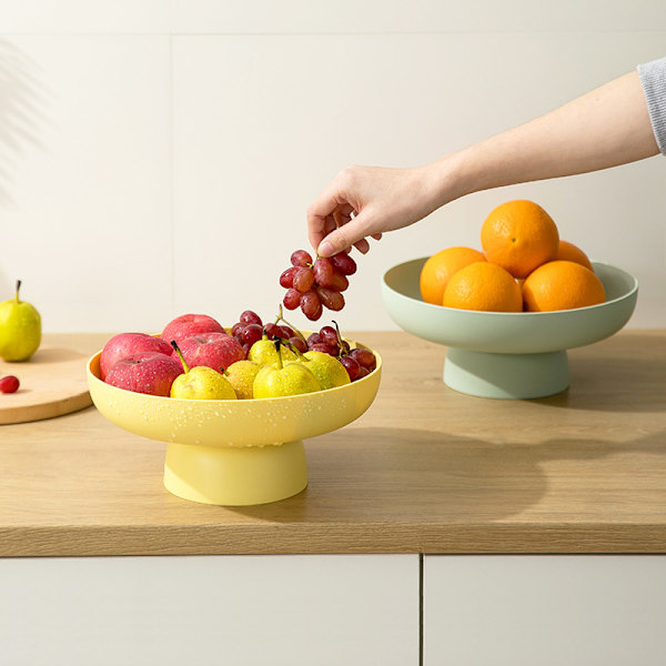 Vit fruktkorg för bänkskivan, fruktkorg, fruktfat, håller frukt och grönsaker färska, fruktställ med skål