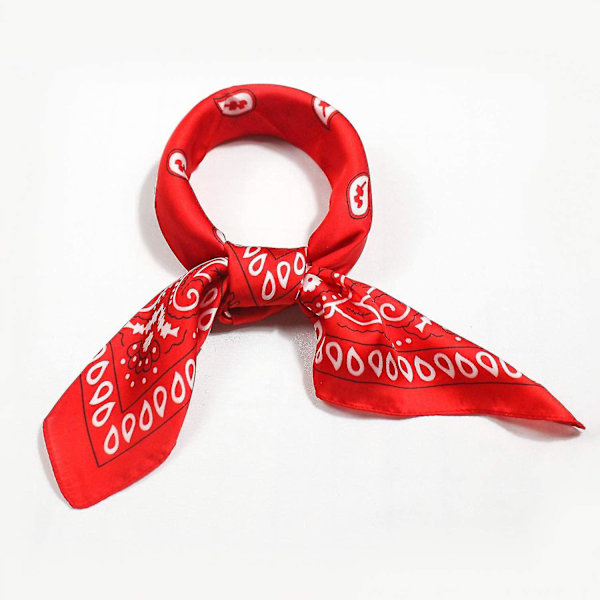 1 stk. Paisley Bandanas Cowboy Bandana Unisex Print Hovedbeklædning Halstørklæde Armbånd Rød（Rød）