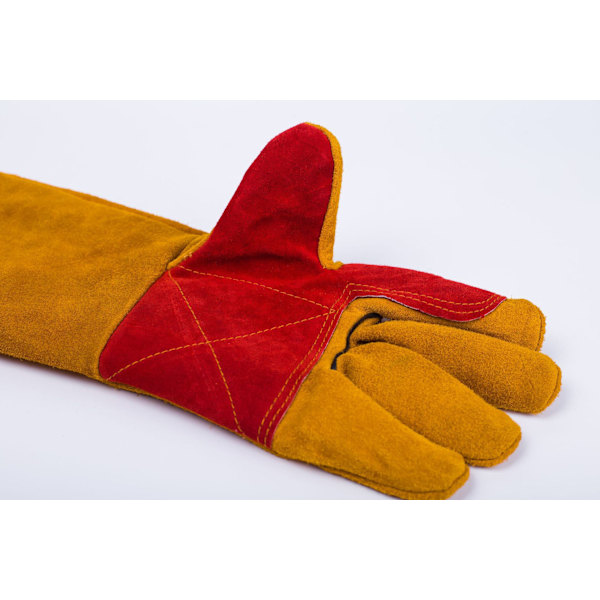 (Gul), 60 cm Anti-Bite Arbets Handskar, Heavy Duty Anti-Scratch Läder