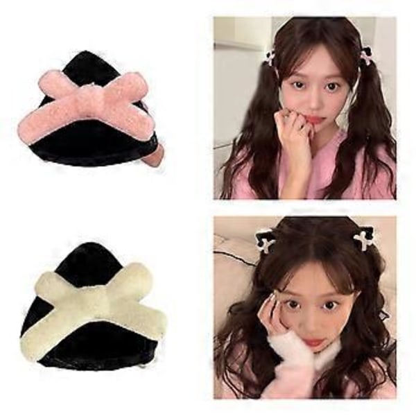 Princess Bangs Clip Morsom Katteøre Sløyfe Kitteøre Søt Håndlaget Søte Pins Hodeplagg Princess Katteøre Hårnål Hvit White
