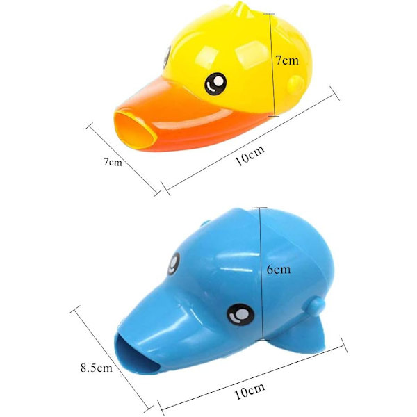 2 PCS (Gul And/Blå Delfin) Barneforlengere, Kranforlengere