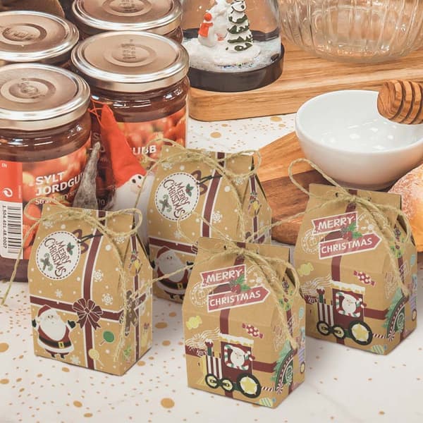 40 st presentförpackningar för jul, presentpåsar för jul, presentinslagning,