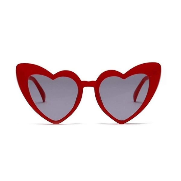 Solglasögon Hjärta Solglasögon Dam Cat Eye Solglasögon Retro Kärlek Hjärtformade Glasögon Röda